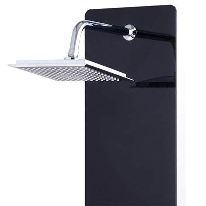 Shower Panel Unit Glass 25x44,6x130 cm Black