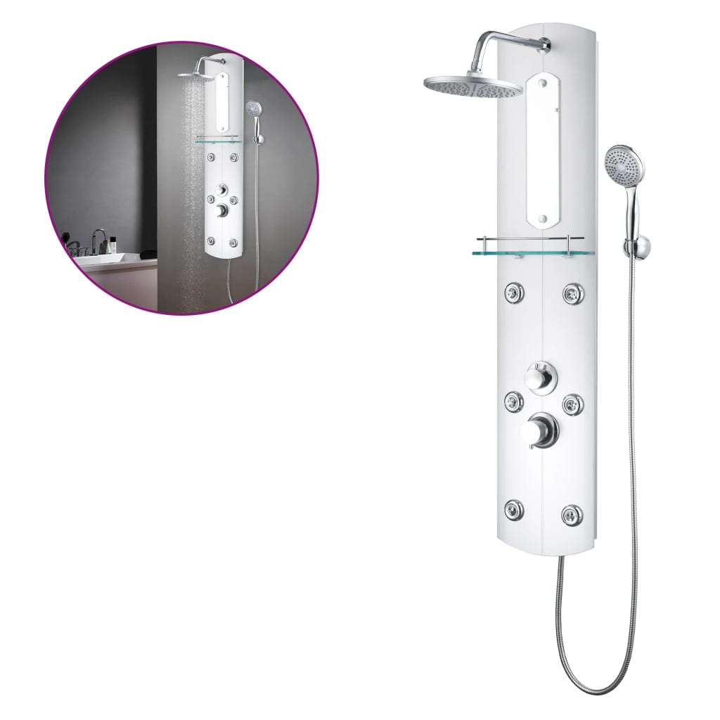 142994 vidaXL Shower Panel Unit 25x43x120 cm Silver