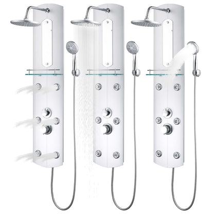 142994 vidaXL Shower Panel Unit 25x43x120 cm Silver