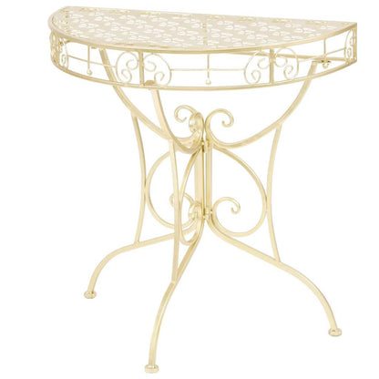 245930 vidaXL Side Table Vintage Style Half Round Metal 72x36x74 cm Gold
