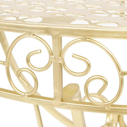 245930 vidaXL Side Table Vintage Style Half Round Metal 72x36x74 cm Gold