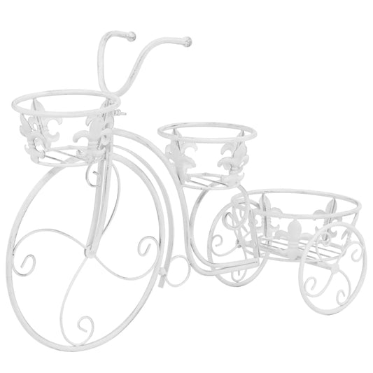 Plant Stand | Antique white | Metal | Medium | Decorative Inlays