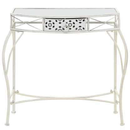 Side Table French Style Metal 82x39x76 cm White
