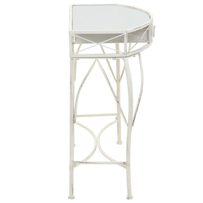 Side Table French Style Metal 82x39x76 cm White