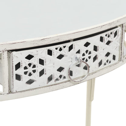 Side Table French Style Metal 82x39x76 cm White