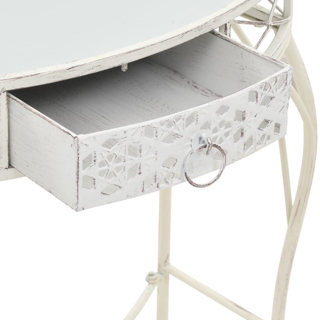 Side Table French Style Metal 82x39x76 cm White