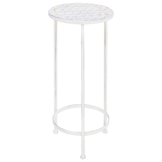 Plant Stand | Antique White | Metal | Medium | Stackable | Plant Stand