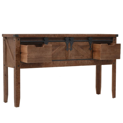 246121 vidaXL Console Table Solid Fir Wood 131x35,5x75 cm Brown