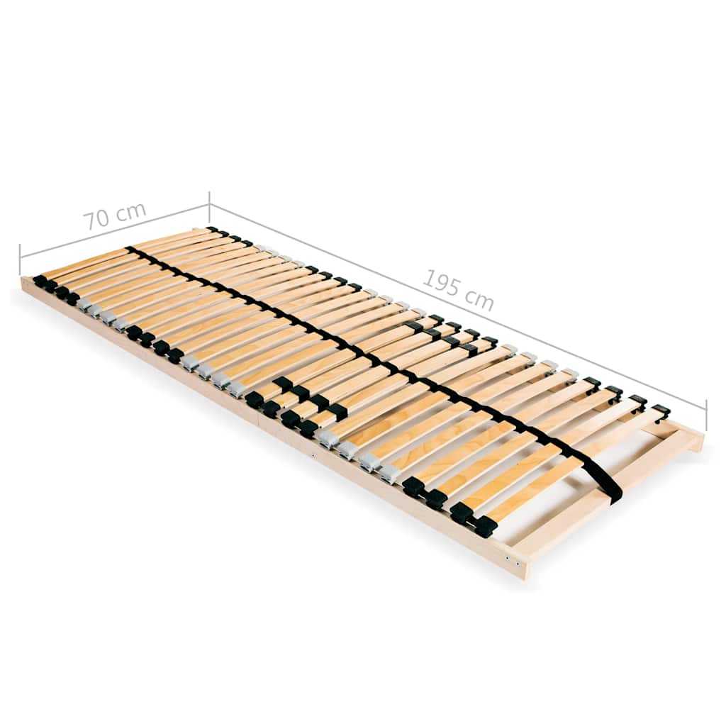 Slatted Bed Base with 28 Slats 7 Zones 70x200 cm