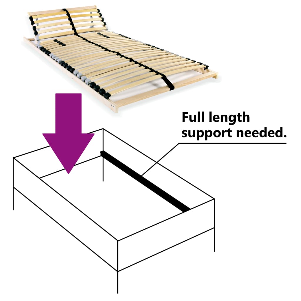 Bed Slatted Base | Natural wood | Solid beechwood frame, birch slats