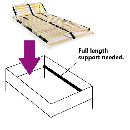 Bed Slatted Base | Natural wood | Solid beechwood frame, birch slats