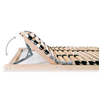 Slatted Bed Base without Mattress with 28 Slats 7 Zones 90x200 cm