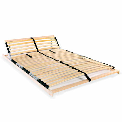 Bed Slatted Base | Natural wood | Solid beech wood frame, Birch slats