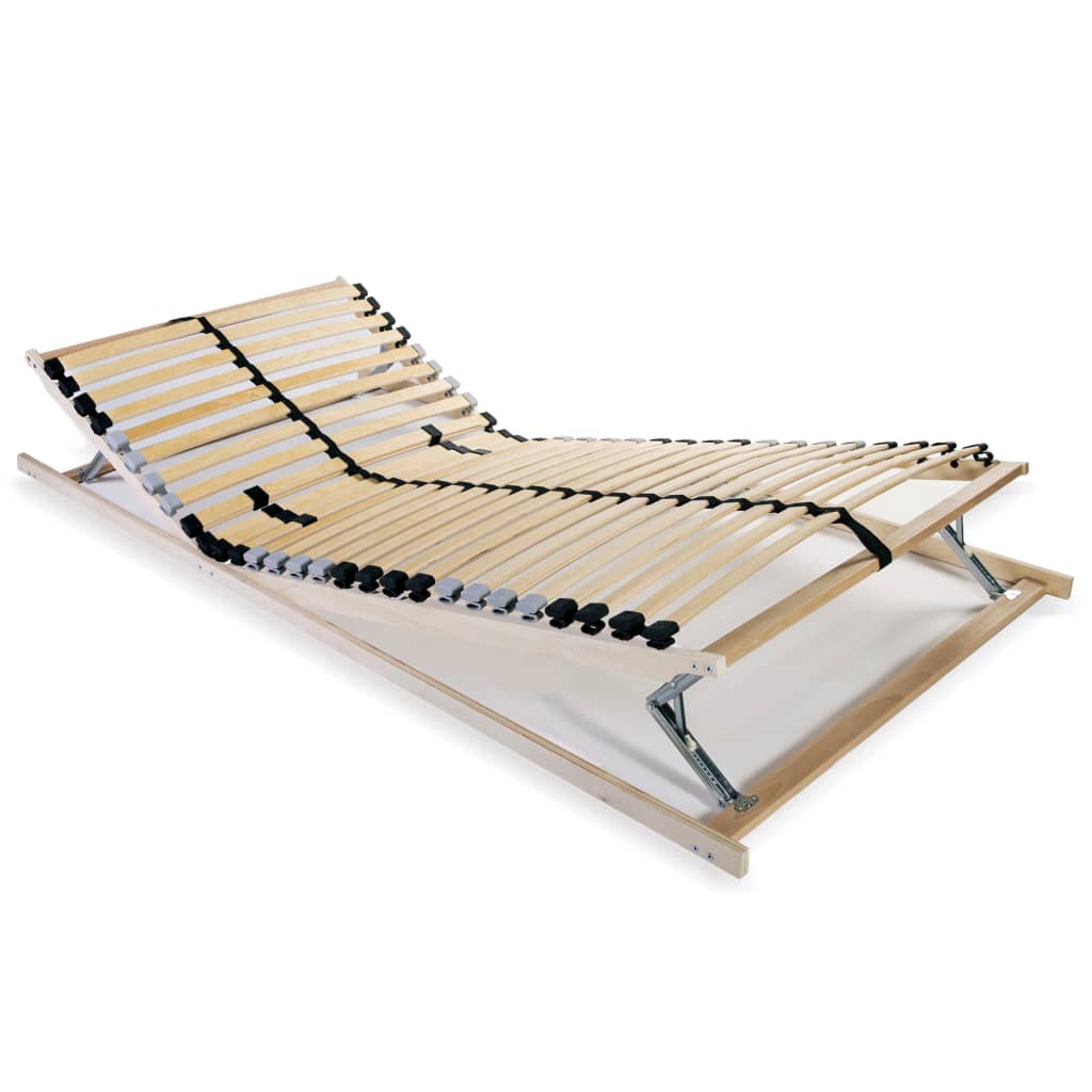 Slatted Bed Base without Mattress with 28 Slats 7 Zones 90x200 cm