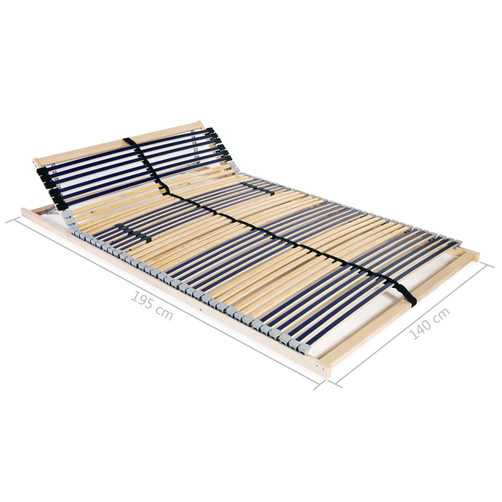 Slatted Bed Base without Mattress with 42 Slats 7 Zones 140x200 cm