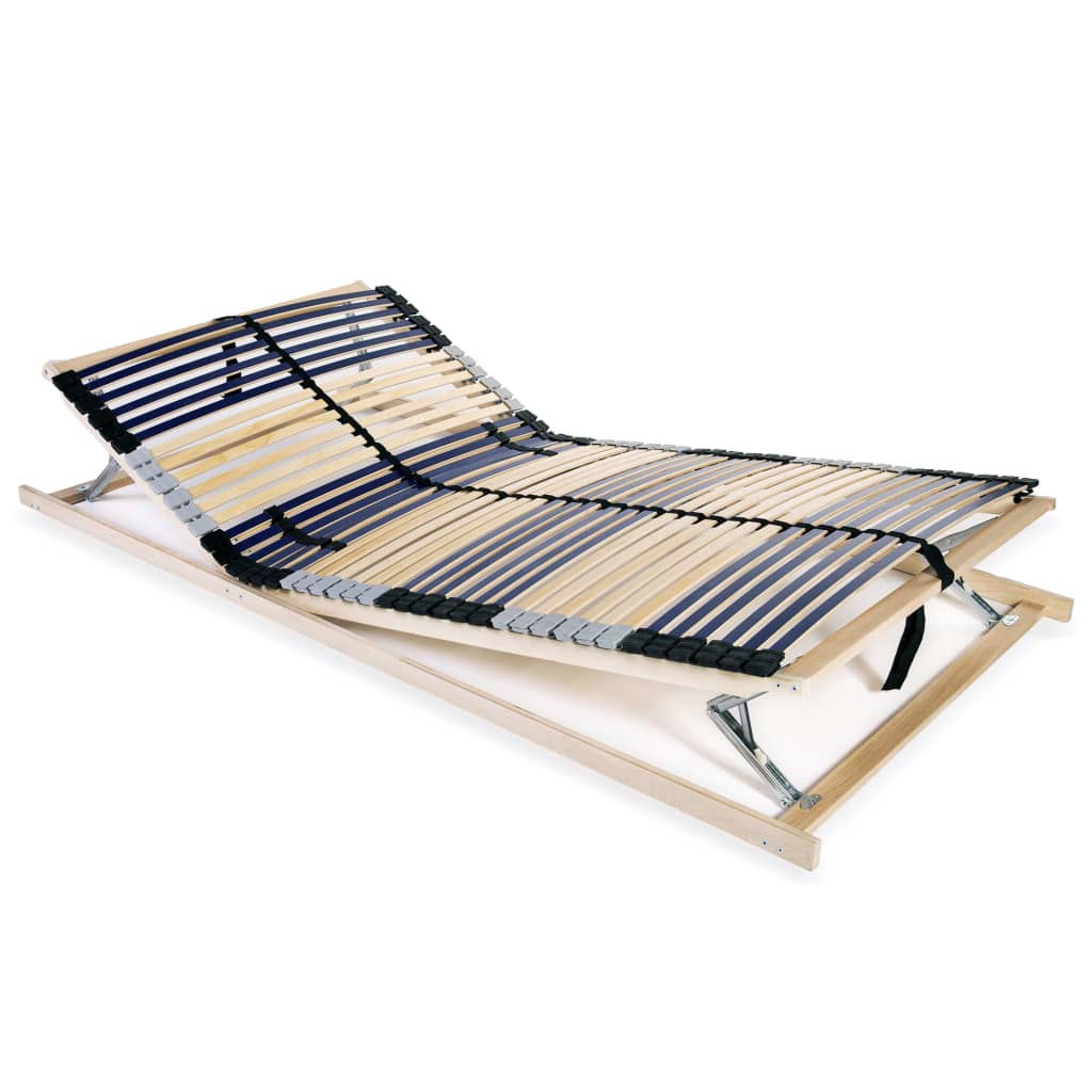 Slatted Bed Base without Mattress with 42 Slats 7 Zones 100x200 cm