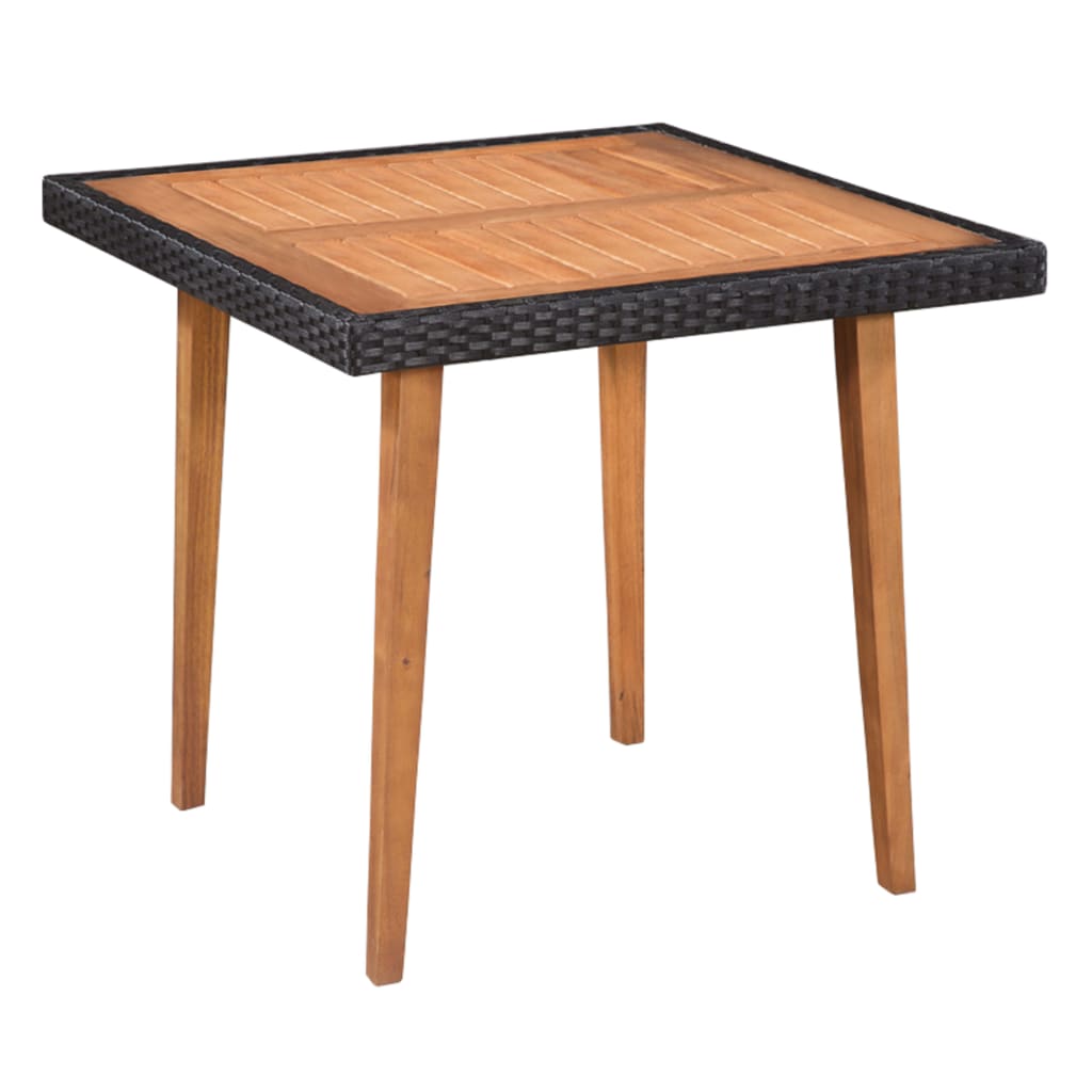 Dining Set | Black and brown | PE rattan, solid acacia wood | Medium