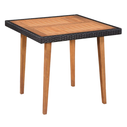 Dining Set | Black and brown | PE rattan, solid acacia wood | Medium