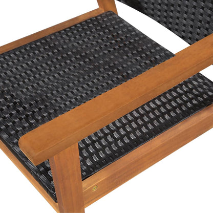 Dining Set | Black and brown | PE rattan, solid acacia wood | Medium