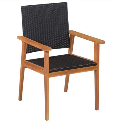 Dining Set | Black | PE rattan | 5 Piece Set | Durable