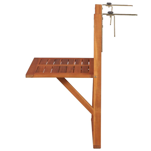 Balcony Table | Brown | Solid Acacia wood | Compact | Foldable