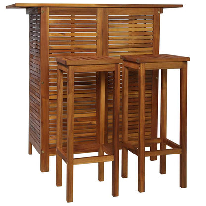 Bar Table And Chair Set | Warm brown | Solid Acacia wood | Standard