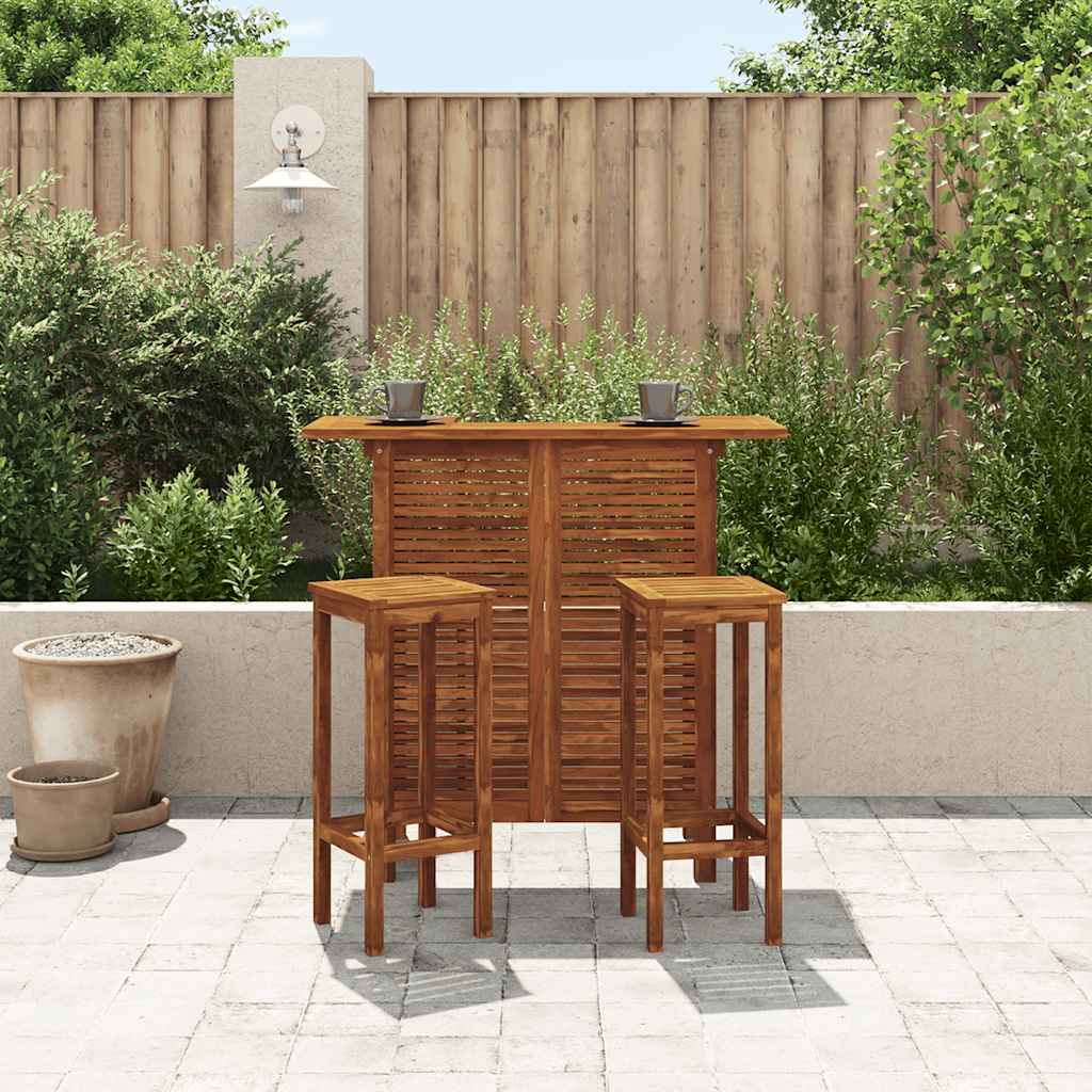 Bar Table And Chair Set | Warm brown | Solid Acacia wood | Standard