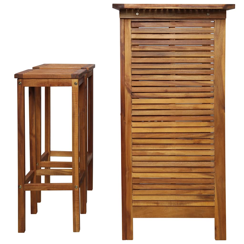 Bar Table And Chair Set | Warm brown | Solid Acacia wood | Standard