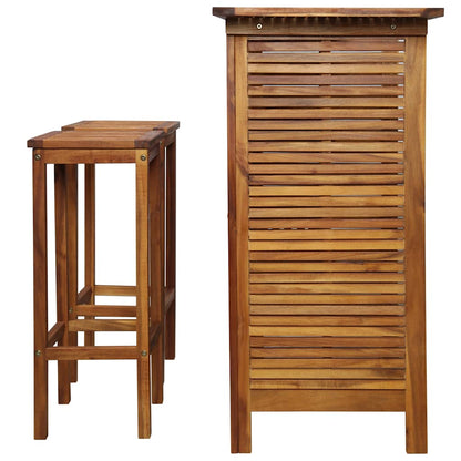 Bar Table And Chair Set | Warm brown | Solid Acacia wood | Standard