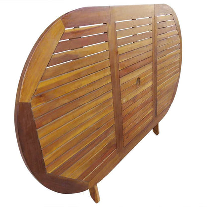 Outdoor Dining Set 7 pcs Brown Solid eucalyptus wood