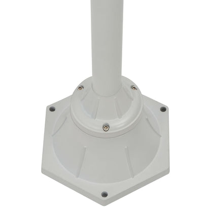 Garden Post Light E27 220 cm Aluminium 2-Lantern White