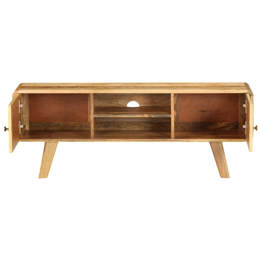 TV Cabinet | Natural Mango Wood with Gold Print | Solid Mango Wood