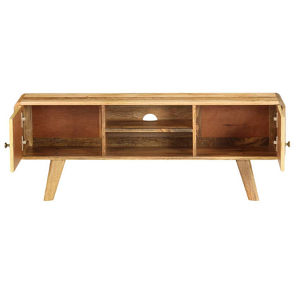 TV Cabinet | Natural Mango Wood with Gold Print | Solid Mango Wood