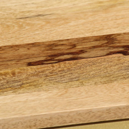 TV Cabinet | Natural Mango Wood with Gold Print | Solid Mango Wood