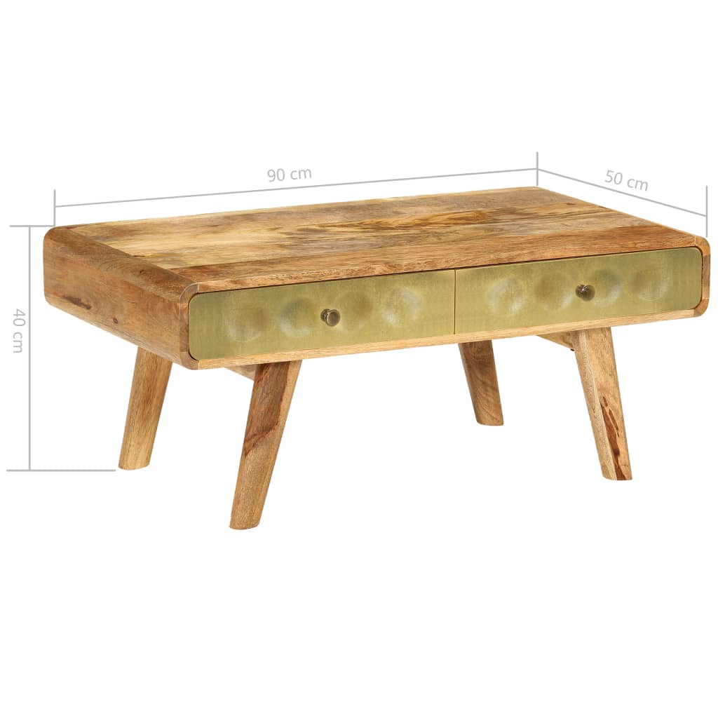 246344 vidaXL Coffee Table Solid Mango Wood 90x50x40 cm