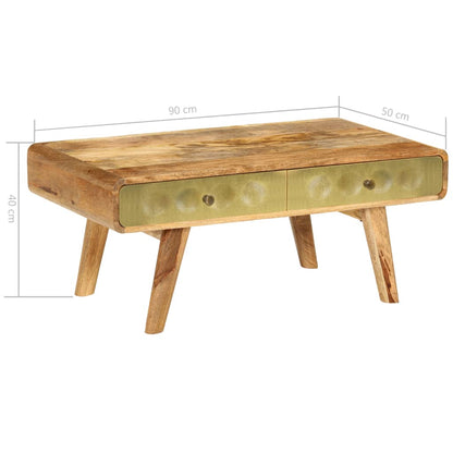 246344 vidaXL Coffee Table Solid Mango Wood 90x50x40 cm
