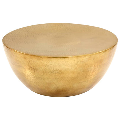 Coffee Table Hammered Aluminium 70x30 cm Brass