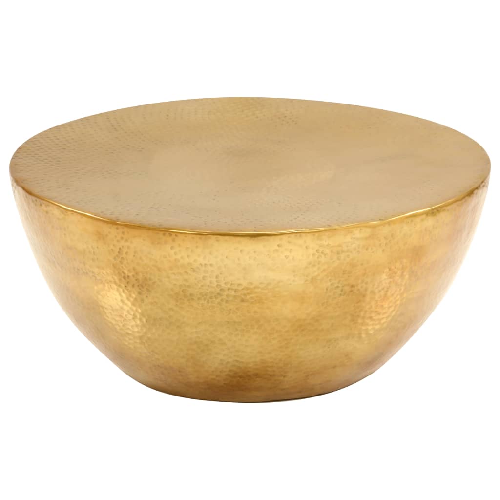 246508 vidaXL Coffee Table Hammered Aluminium 70x30 cm Brass
