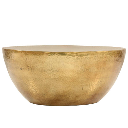Coffee Table Hammered Aluminium 70x30 cm Brass