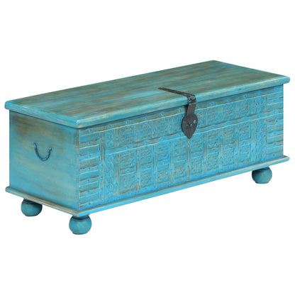 Storage Chest | Blue | Solid Mango Wood | 100 cm x 40 cm x 41 cm