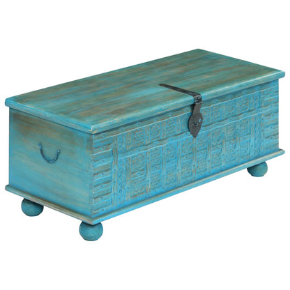 Storage Chest | Blue | Solid Mango Wood | 100 cm x 40 cm x 41 cm