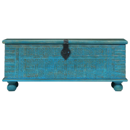 Storage Chest | Blue | Solid Mango Wood | 100 cm x 40 cm x 41 cm