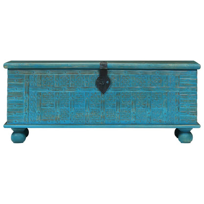 246479 vidaXL Storage Chest Solid Mango Wood Blue 100x40x41 cm