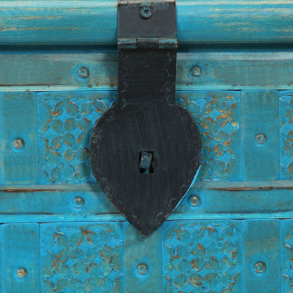 Storage Chest | Blue | Solid Mango Wood | 100 cm x 40 cm x 41 cm