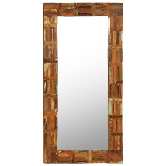 Wall Mirror Solid Reclaimed Wood 60x120 cm