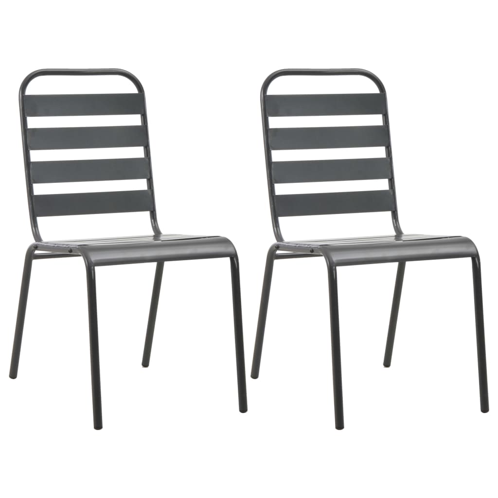 Outdoor Chair | Set of 2 | Dark Grey | E-coated and powder-coated steel