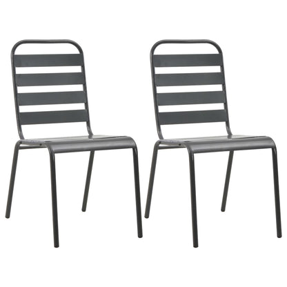 Outdoor Chair | Set of 2 | Dark Grey | E-coated and powder-coated steel