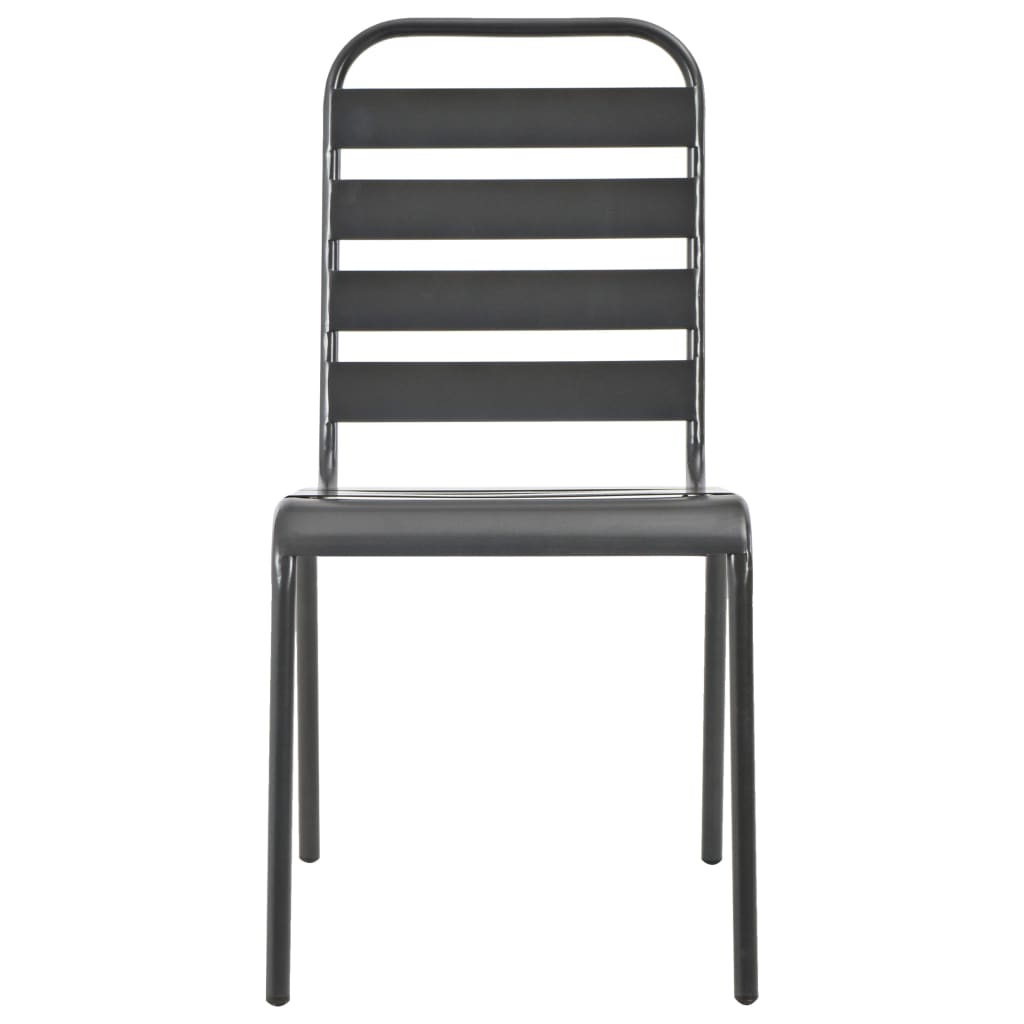 Outdoor Chair | Set of 2 | Dark Grey | E-coated and powder-coated steel