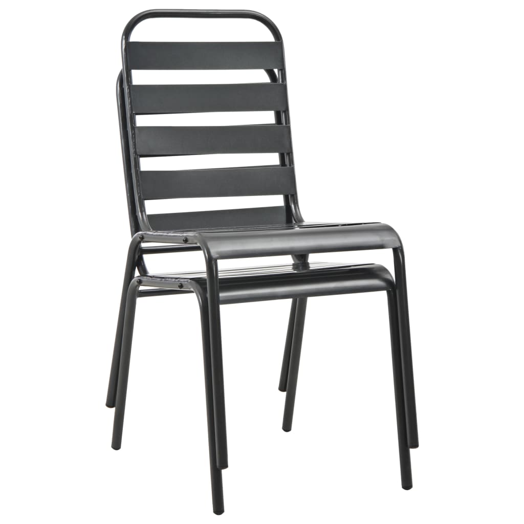Outdoor Chair | Set of 2 | Dark Grey | E-coated and powder-coated steel