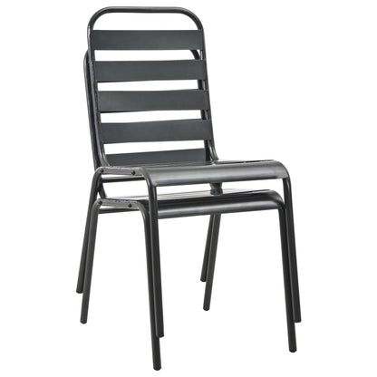 Outdoor Chair | Set of 2 | Dark Grey | E-coated and powder-coated steel
